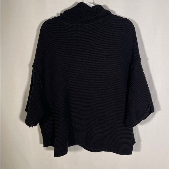 FREE PEOPLE WOMENS BLACK TURTLENECK SWEATER RIBBED SMALL - Picture 4 of 4